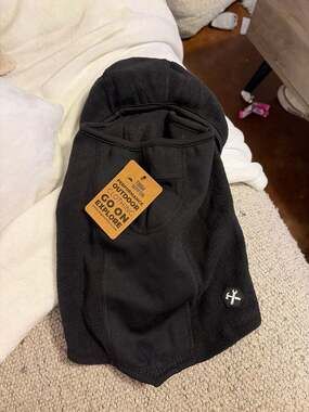 Tough Outfitters Heavyweight Fleece Balaclava Ski Mask, Black, One Size